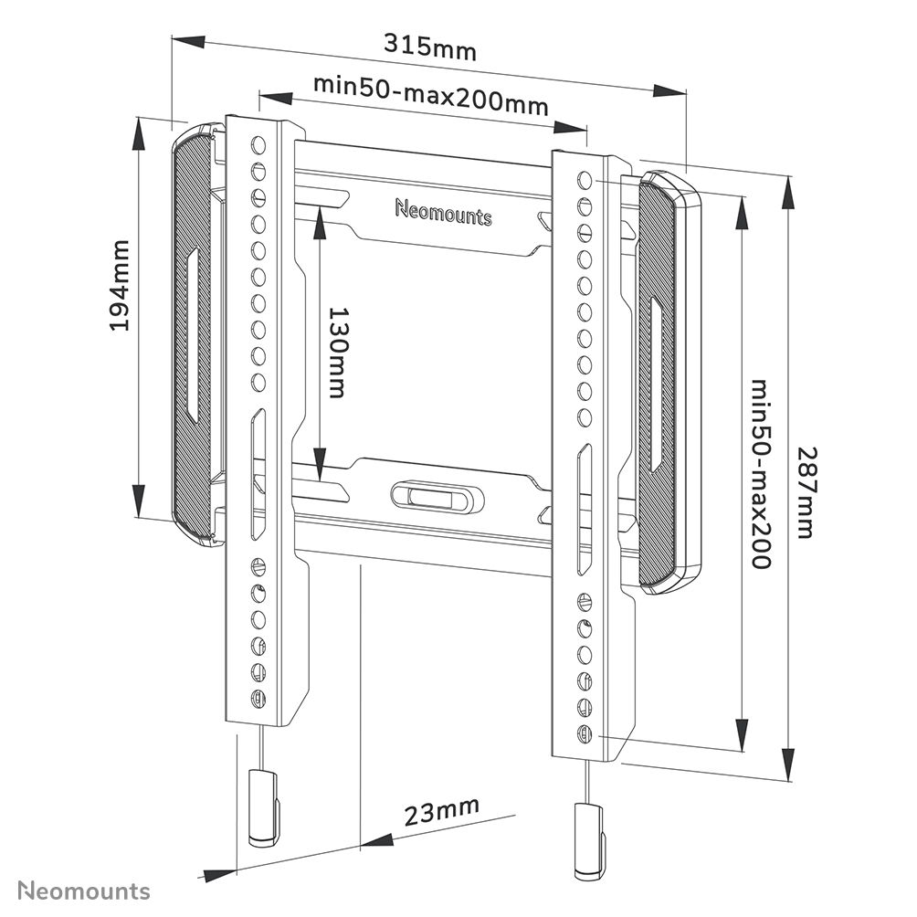 Neomounts WL30-550BL12 Supporto TV a parete 24-65" - ultrapiatto - montaggio facile